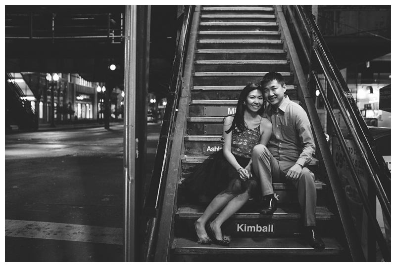 Chicago Nighttime Engagement Session