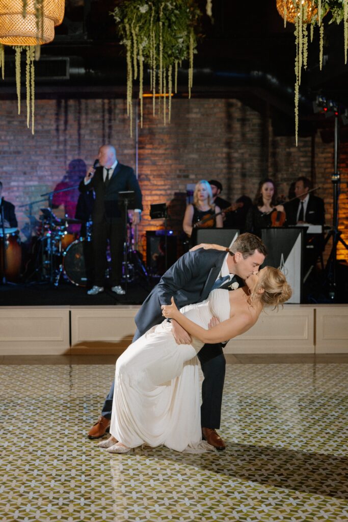 Romantic first dance at Revel Motor Row in Chicago