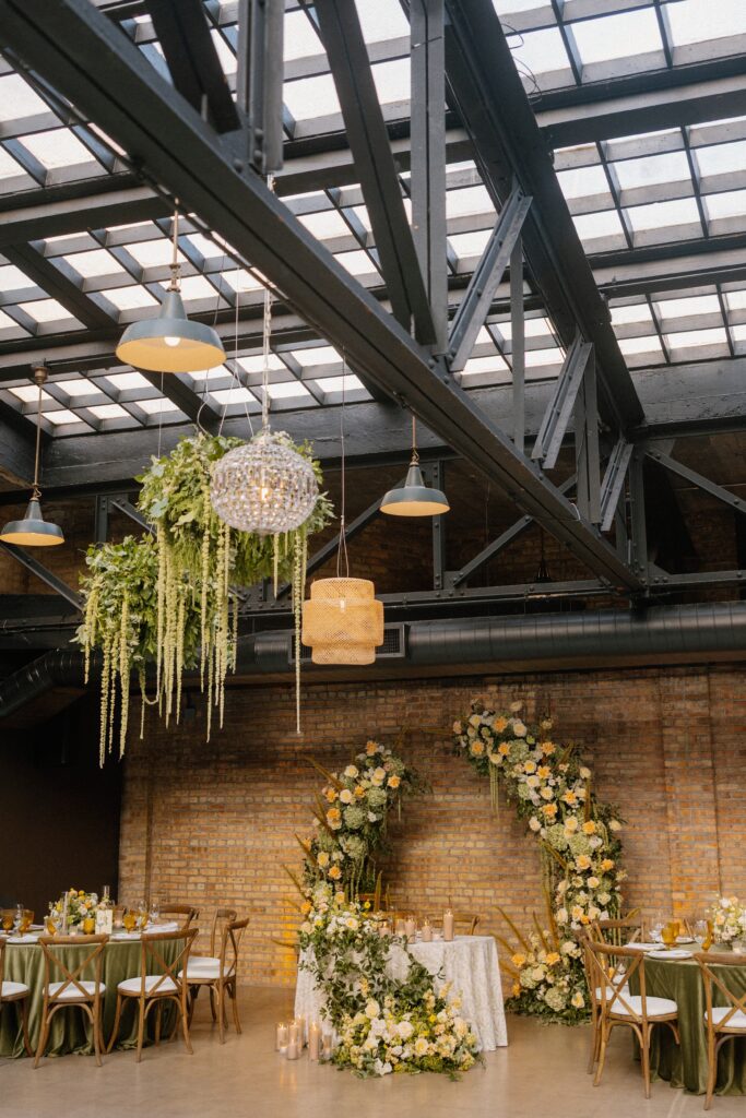 Wedding reception design at Revel Motor Row Chicago