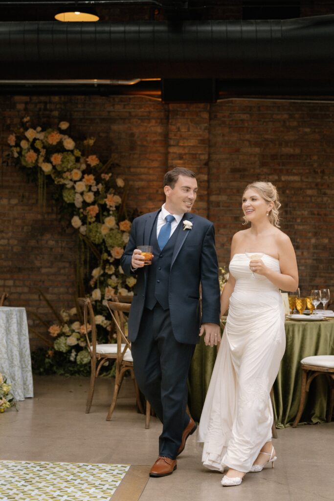 Bride and groom at Revel Motor Row wedding reception in Chicago